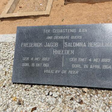 RHEEDER Frederick Jacob 1883-1961 &amp; Salomina Herculina J. SMIT 1889-1964