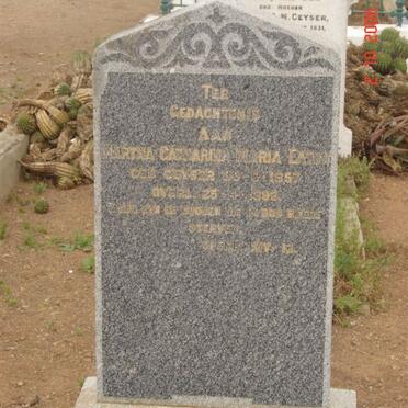 EATON Martha Catharina Maria nee GEYSER 1857-1892
