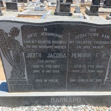 BARNARD Hendrik F.P. 1895-1980 &amp; Judith Jacoba BOTHA 1903-1956