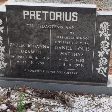 PRETORIUS Daniel Louis Matthys 1893-1979 &amp; Cecilia Johanna Elizabeth NEL 1903-1989
