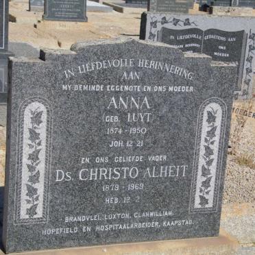 ALHEIT Christo 1879-1969 &amp; Anna LUYT 1874-1950