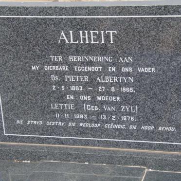 ALHEIT Pieter Albertyn 1883-1968 &amp; Lettie van ZYL 1883-1976