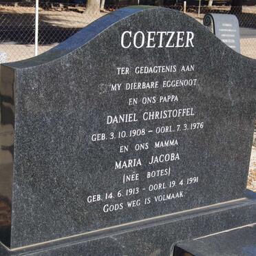 COETZER Daniel Christoffel 1908-1976 &amp; Maria Jacoba BOTES 1913-1991