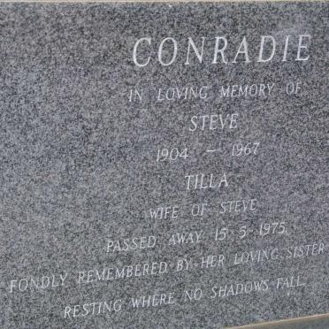 CONRADIE Steve 1904-1967 &amp; Tilla -1975