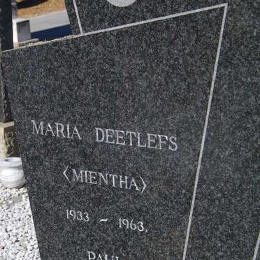 DEETLEFS Maria 1933-1963 :: DEETLEFS Paul 1962-1962