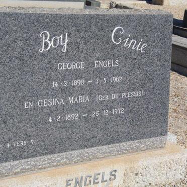 ENGELS George 1890-1962 &amp; Gesina Maria du PLESSIS 1892-1972
