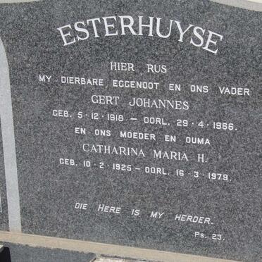 ESTERHUYSE Gert Johannes 1918-1966 &amp; Catharina Maria H. 1925-1979