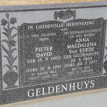 GELDENHUYS Pieter David 1900-1981 &amp; Anna Magdalena Van Eerde GELDENHUYS 1903-1977