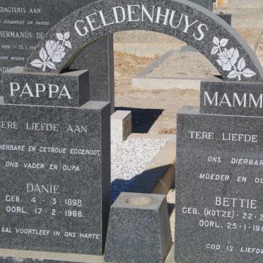 GELDENHUYS Danie 1898-1966 &amp; Bettie KOTZE 1902-1983