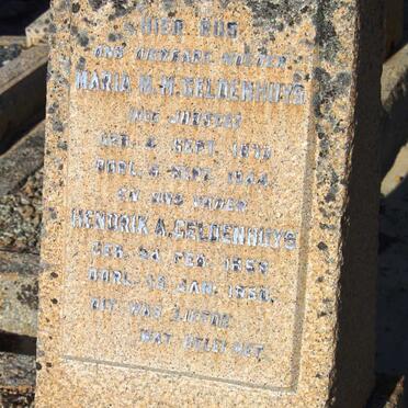 GELDENHUYS Hendrik A. 18??-1950 &amp; Maria M.M. nee ? 