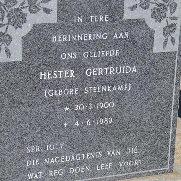 HUGO Hester Getruida nee STEENKAMP 1900-1989