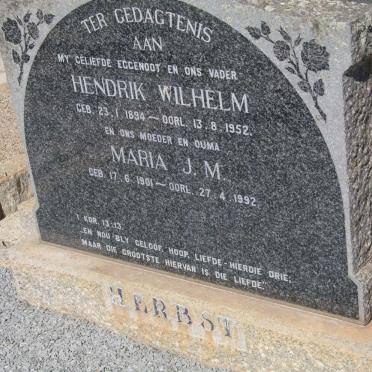 HERBST Hendrik Wilhelm 1894-1952 &amp; Maria J.M. 1901-1992