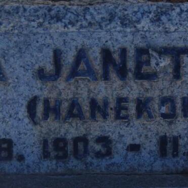 HUGO Helena Janetta nee HANEKOM 1903-1947