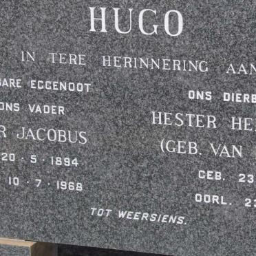 HUGO Pieter Jacobus 1894-1968 &amp; Hester Helena Sophia van der MERWE 1902-1996