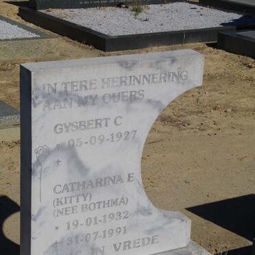 IMMELMAN Gysbert C. 1927- &amp; Catharina E. BOTHMA 1932-1991