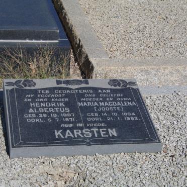 KARSTEN Hendrik Albertus 1887-1971 &amp; Maria Magdalena JOOSTE 1894-1982