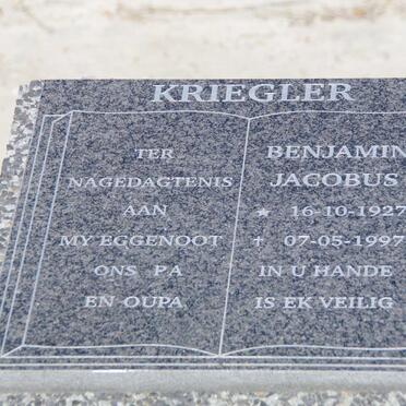 KRIEGLER Benjamin Jacobus 1927-1997
