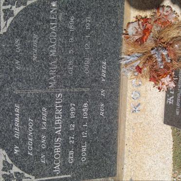KOCH Jacobus Albertus 1897-1958 &amp; Maria Magdalena 1896-1971 :: KOCH Koos 1932-2002