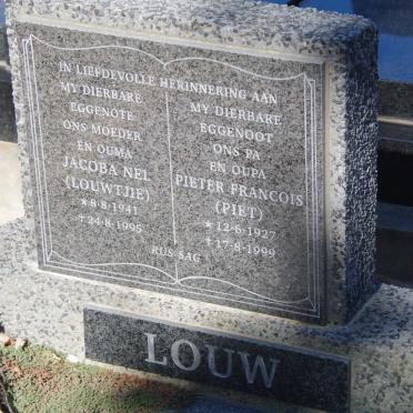 LOUW Pieter Francois 1927-1999 &amp; Jacoba Nel 1941-1995