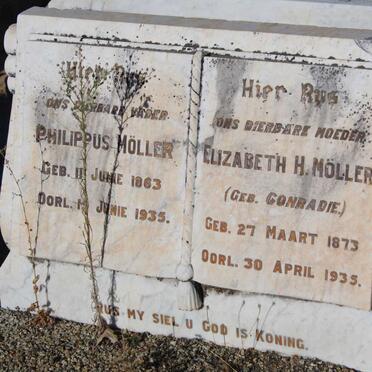 MOLLER Philippus 1863-1935 &amp; Elizabeth H. CONRADIE 1873-1935