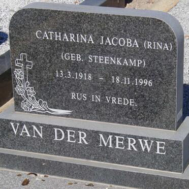 MERWE Catharina Jacoba, van der nee STEENKAMP 1918-1996 