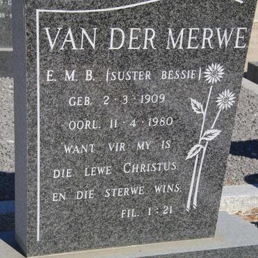 MERWE E.M.B., van der 1909-1980