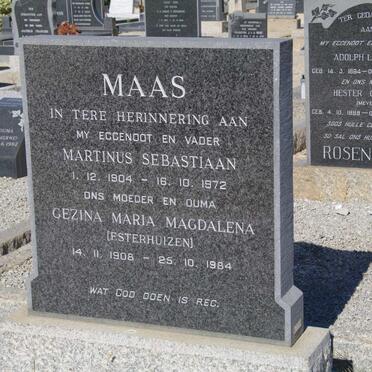 MAAS Martinus Sebastiaan 1904-1972 &amp; Gezina Maria Magdalena ESTERHUIZEN 1908-1984