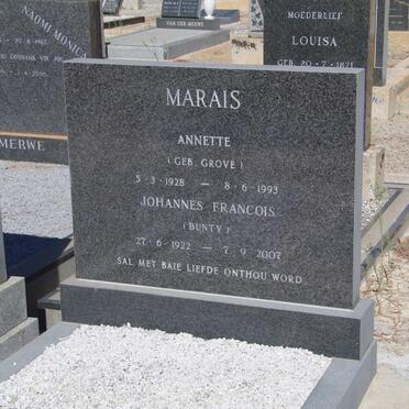 MARAIS Johannes Francois 1922-2007 &amp; Annette GROVE 1928-1993