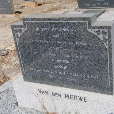 MERWE Piet, van der 1886-1960 &amp; Sannie 1897-1975