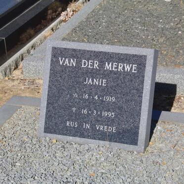 MERWE Janie, van der 1919-1995
