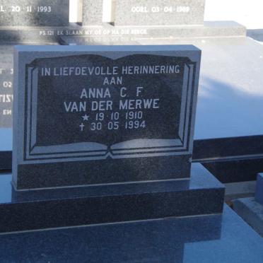 MERWE Anna C.F., van der 1910-1994