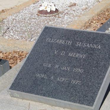 MERWE Elizabeth Susanna, v.d. 1930-1977