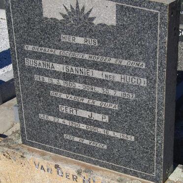 MERWE Gert J.P., van der 1890-1965 &amp; Susanna HUGO 1900-1957