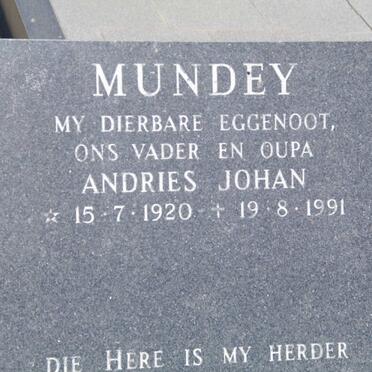 MUNDEY Andries Johan 1920-1991