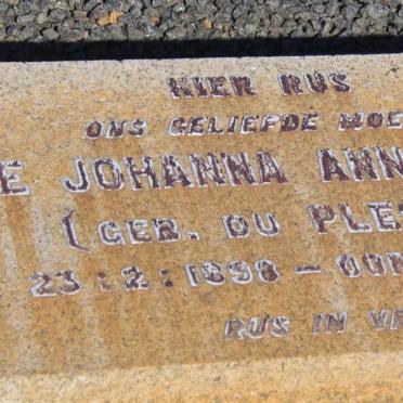 MERWE Hilletjie Johanna Anna, van der nee du PLESSIS 1898-1941