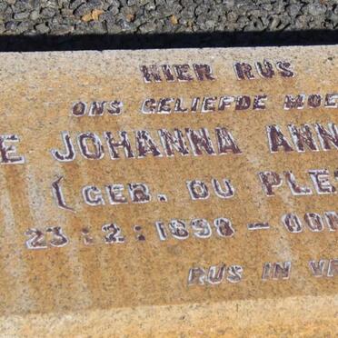 MERWE Hilletjie Johanna Anna, van der nee du PLESSIS 1898-1941