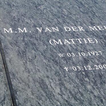 MERWE M.M., van der 1927-2008