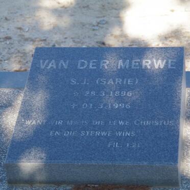 MERWE S.J., van der 1896-1996