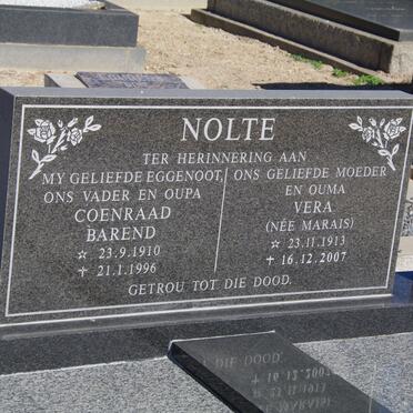 NOLTE Coenraad Barend 1910-1996 &amp; Vera MARAIS 1913-2007