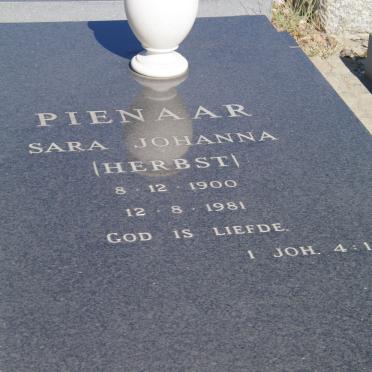 PIENAAR Sara Johanna nee HERBST 1900-1981