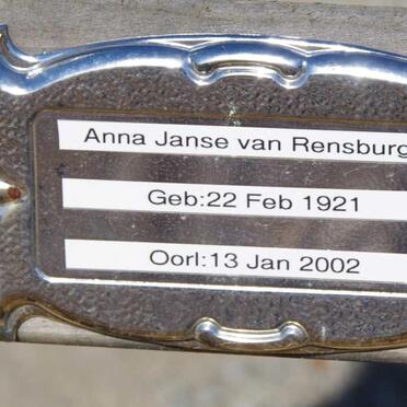 RENSBURG Anna, Janse van 1921-2002