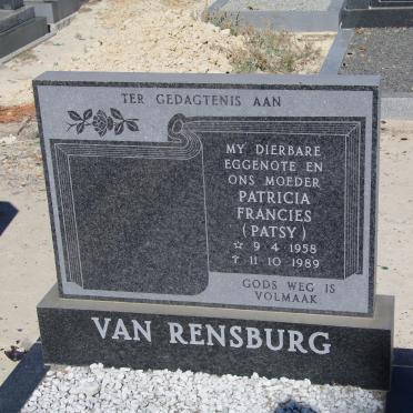 RENSBURG Patricia Francies, van 1958-1989