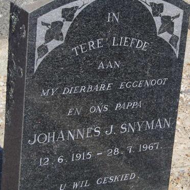 SNYMAN Johannes J. 1915-1967