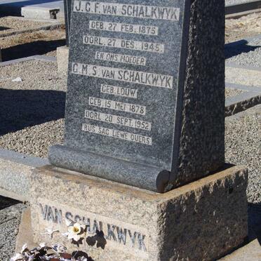SCHALKWYK J.G.F., van 1875-1945 &amp; G.M.S. LOUW 1878-1952