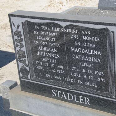 STADLER Adriaan Johannes 1918-1974 &amp; Magdalena Catharina 1923-1995