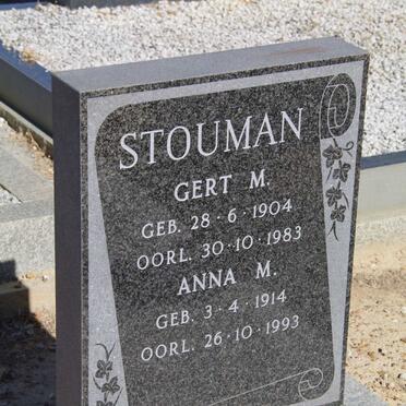 STOUMAN Gert M. 1904-1983 &amp; Anna M. 1914-1993