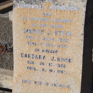 STEYN Gabriel J. 1890-1935 &amp; Barbara J. LINDE 1892-1967