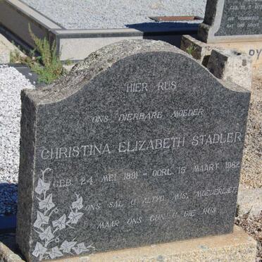 STADLER Christina Elizabeth 1881-1962