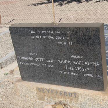 SEYFFERDT Bernhard Gottfried 1873-1961 &amp; Maria Magdalena VISSER 1890-1961