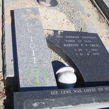 TOIT Barend F.P., du 1928-1992